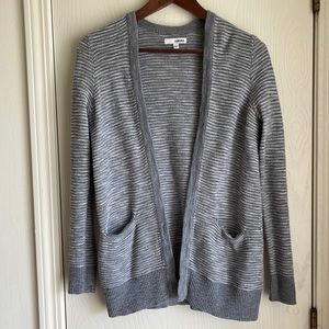 Sonoma gray and white open cardigan small